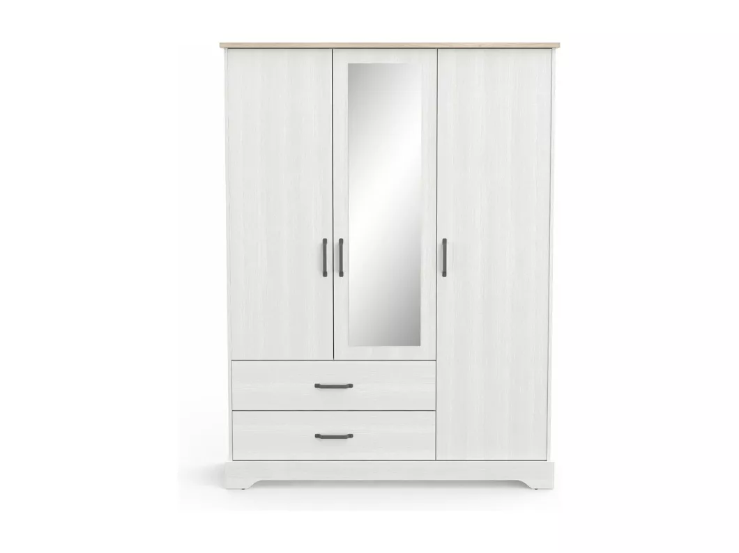 Kauf Unique Kleiderschrank mit 3 Türen, 1 Spiegel und 2 Schubladen Cottage - H199,60 cm