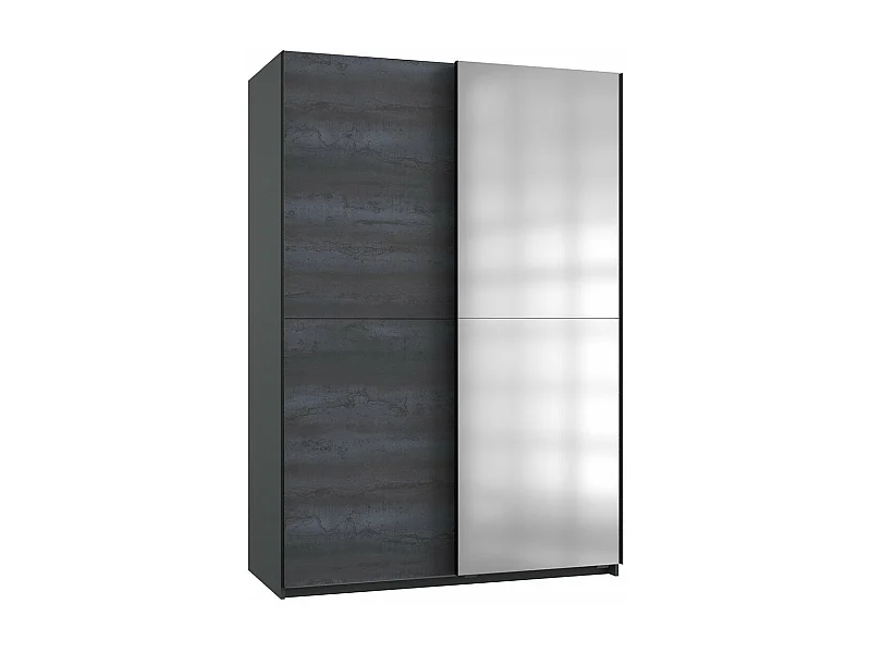 Armoire 2 portes coulissantes dont 1 miroir - L135 cm