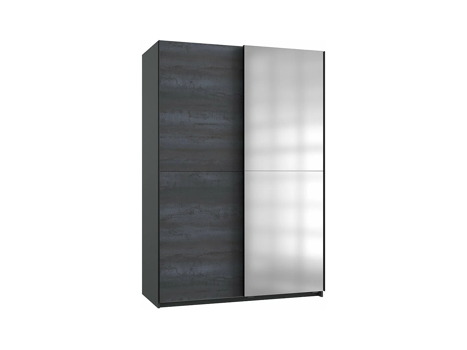 Armoire 2 portes coulissantes dont 1 miroir - L135 cm