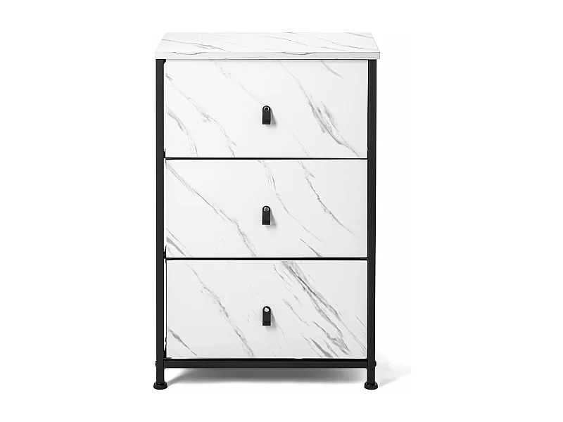 Fedra - Cassettiera 3 cassetti in tessuto, frontale e ripiano superiore in legno melaminico laminato