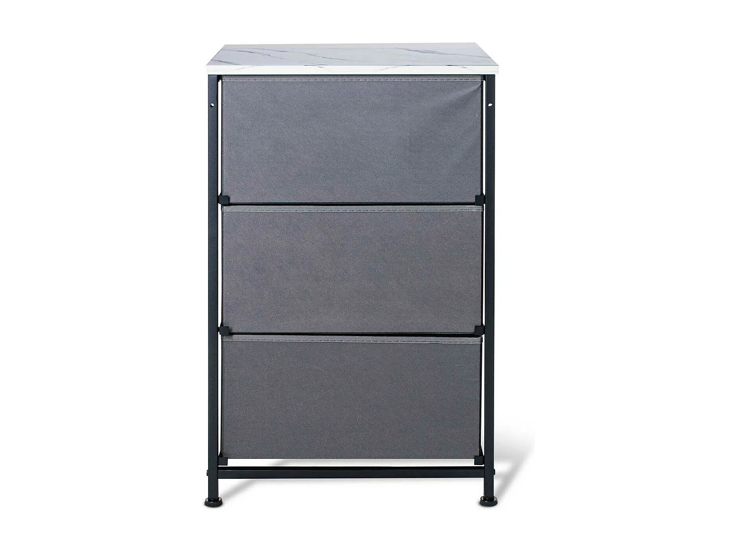 Fedra - Cassettiera 3 cassetti in tessuto, frontale e ripiano superiore in legno melaminico laminato