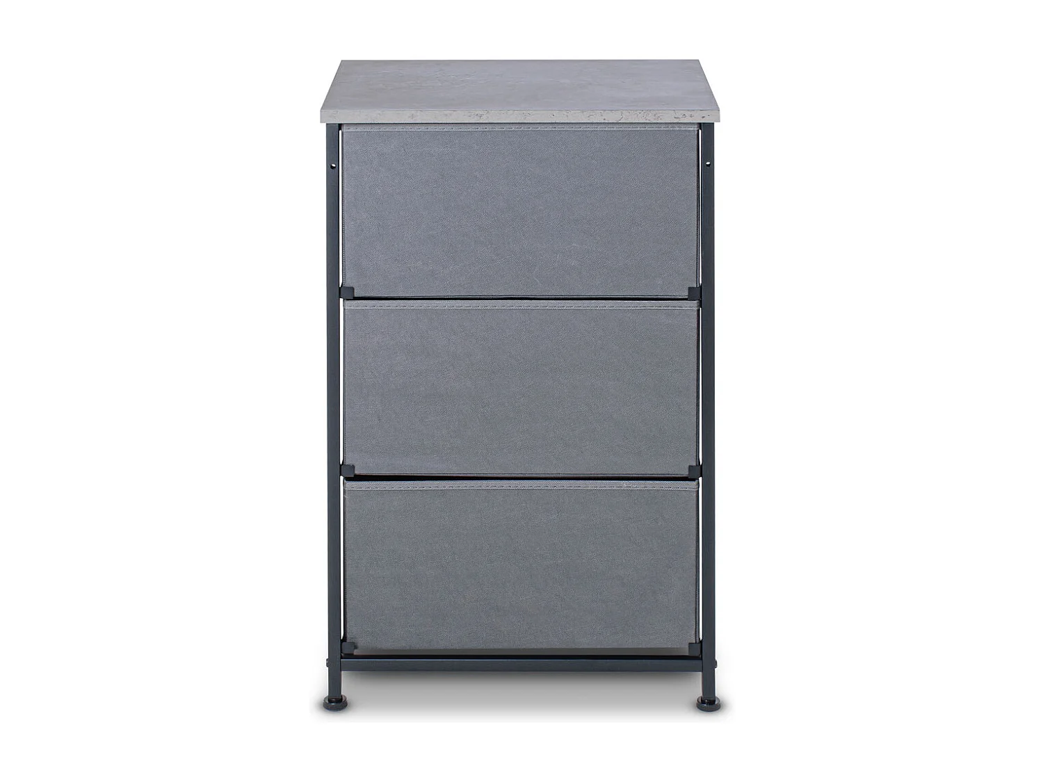 Fedra - Cajonera 3 cajones de tela, frontal y encimera superior de madera melamínica laminada