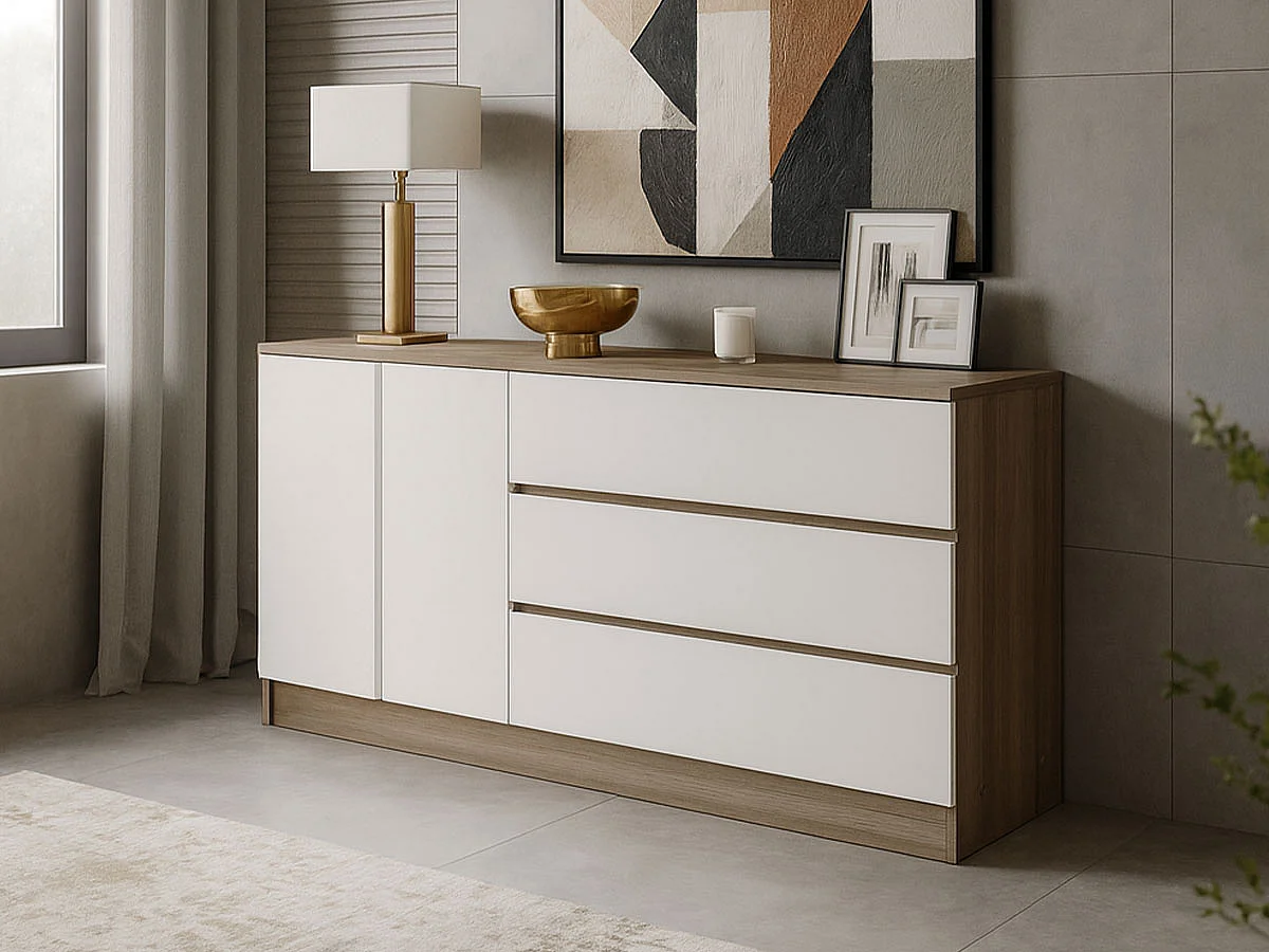 Aparador Nexum (Carvalho Claro, Branco)