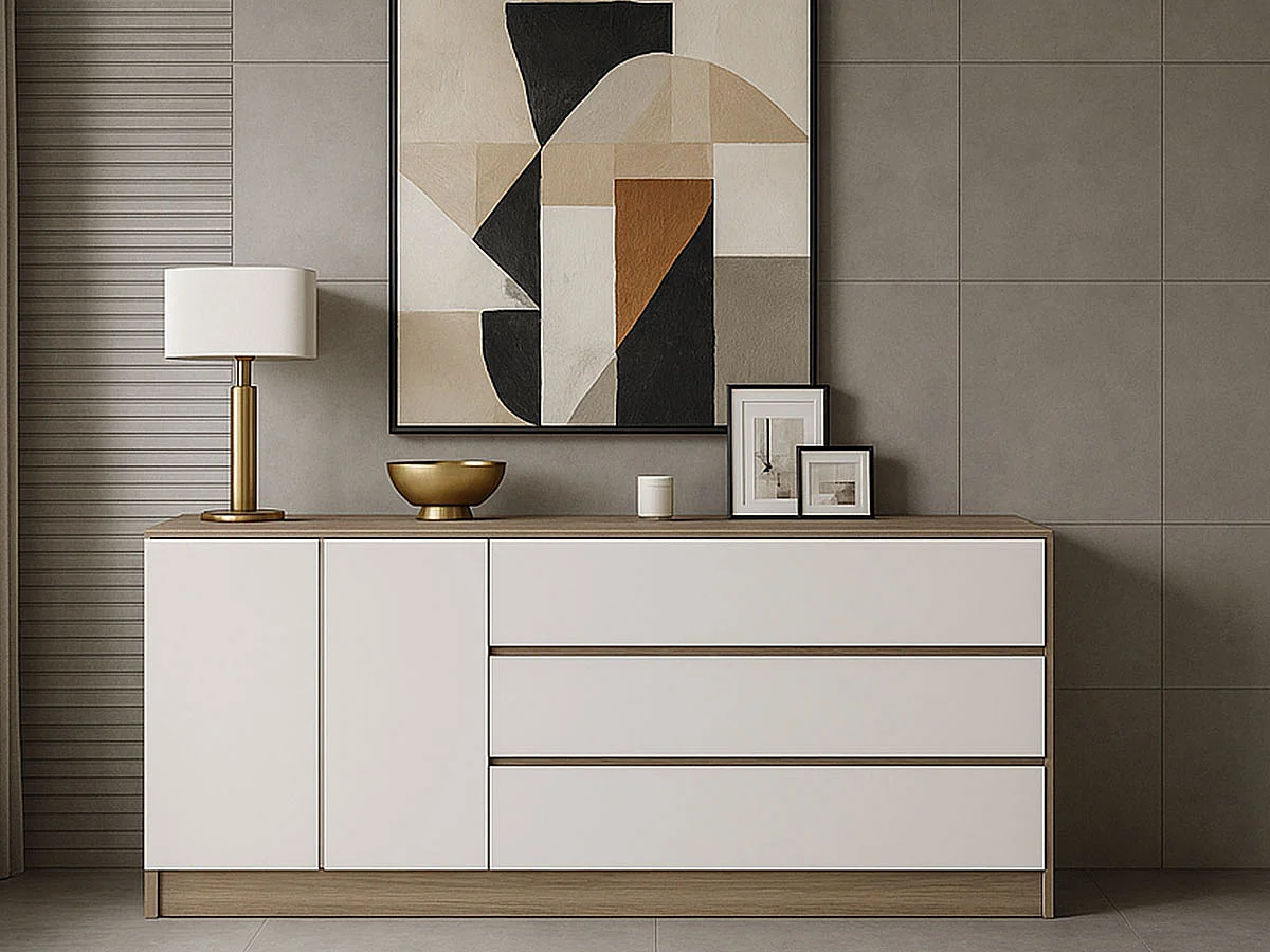 Aparador Nexum (Carvalho Claro, Branco)