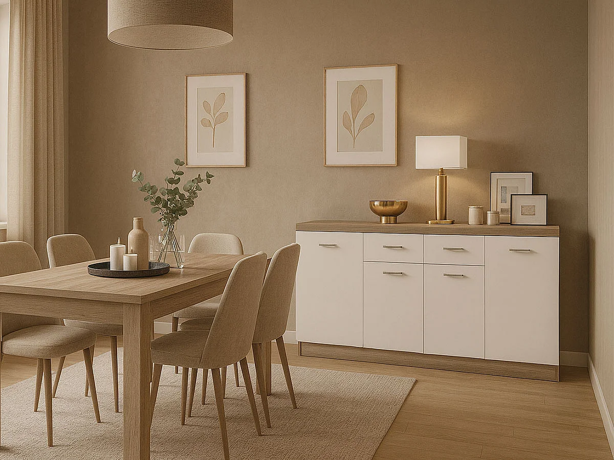 Aparador Zurich (Carvalho Claro, Branco)