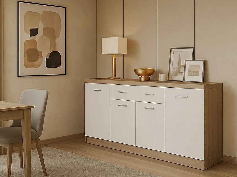 Aparador Zurich (Carvalho Claro, Branco)