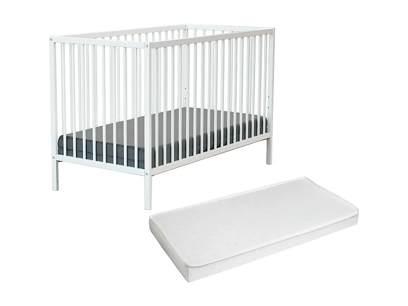 WEBABY - Lit bébé en bois avec matelas