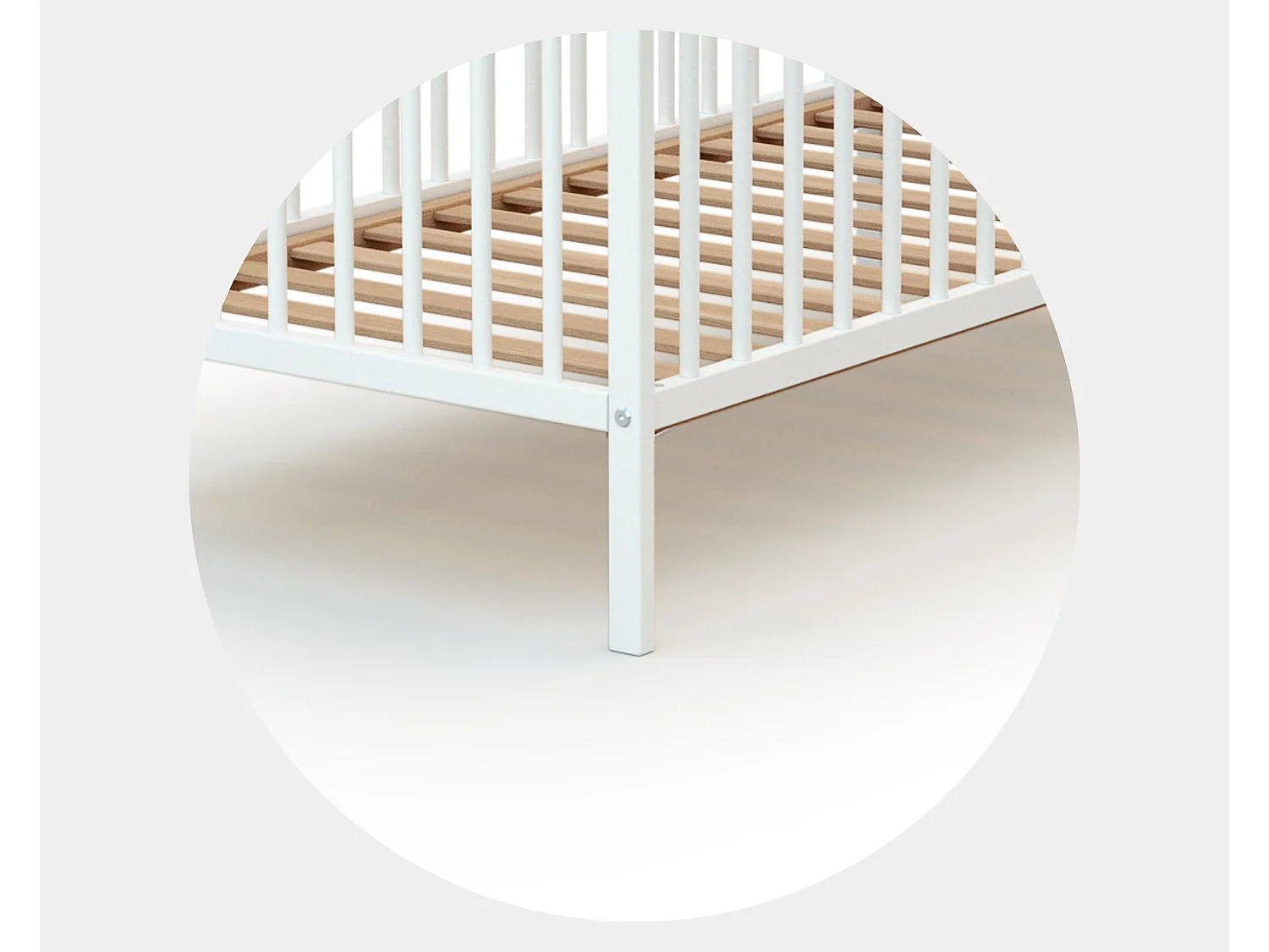 Wit houten babybedje