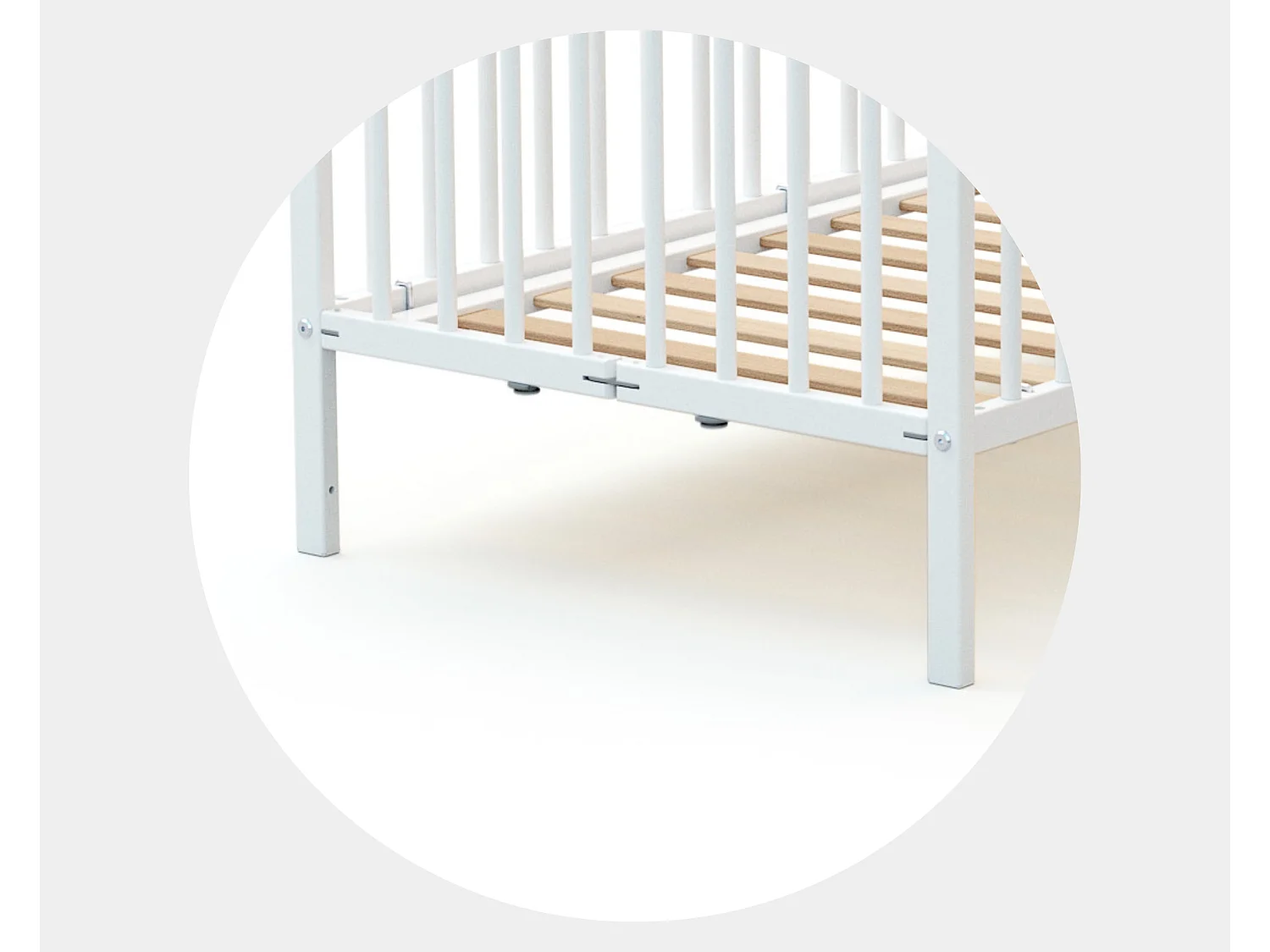 Klappbares Babybett 60x120 mit Matratze Holz Weiß FLEX