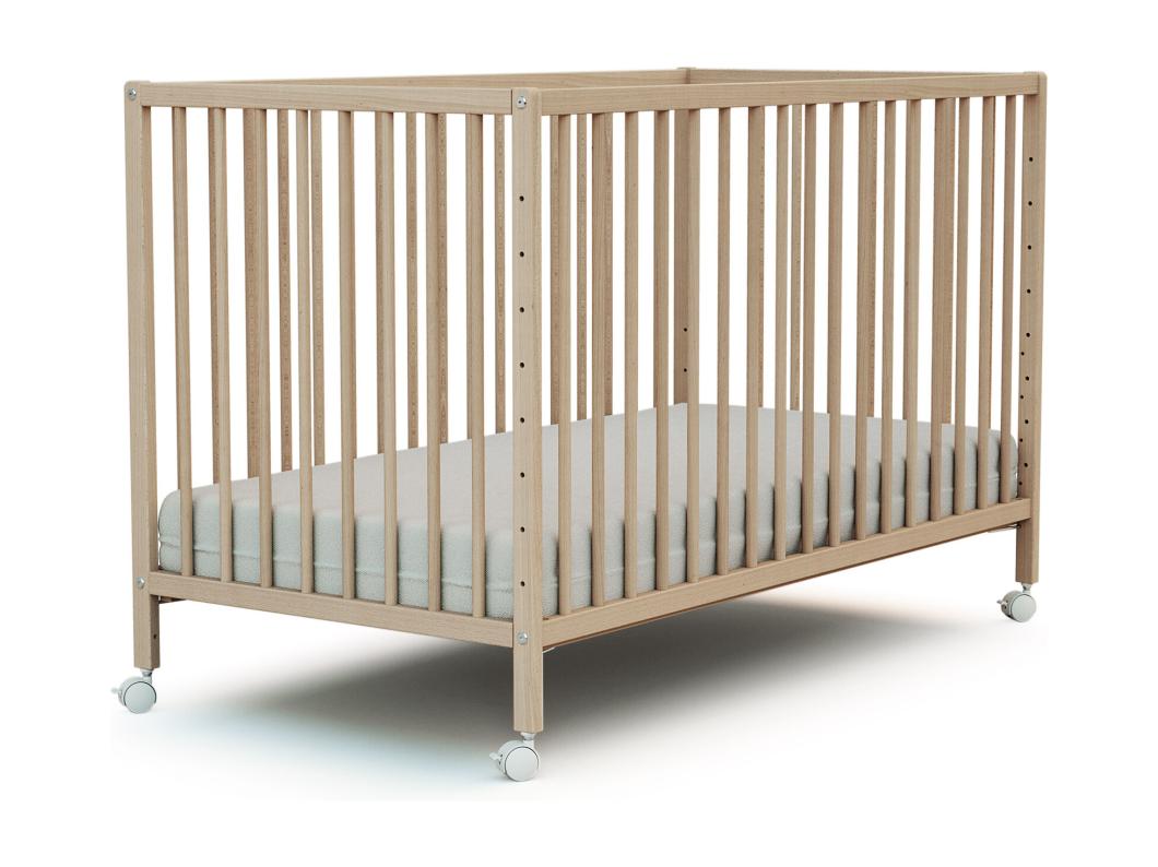 Co-sleeping babybedje in ruw beukenhout 60 x 120 cm