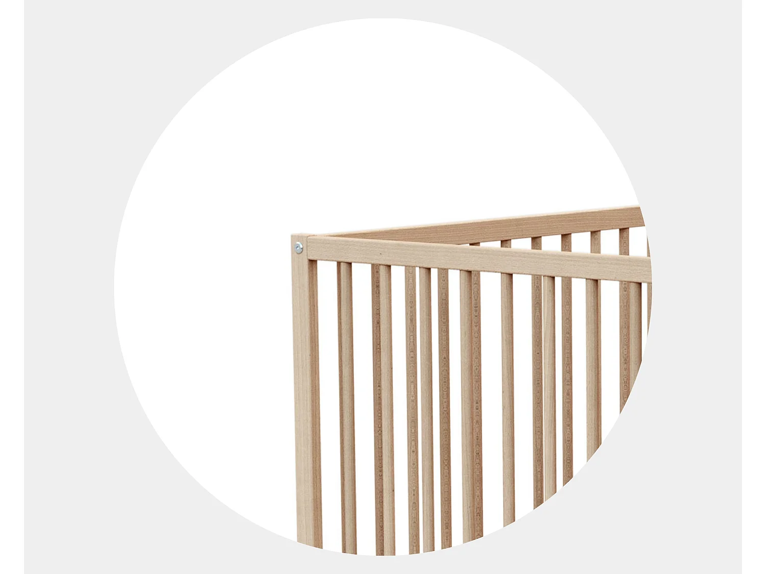 Lettino bambini legno - Faggio natural - 60 x 120 - 124 x 64,50 x 82 cm