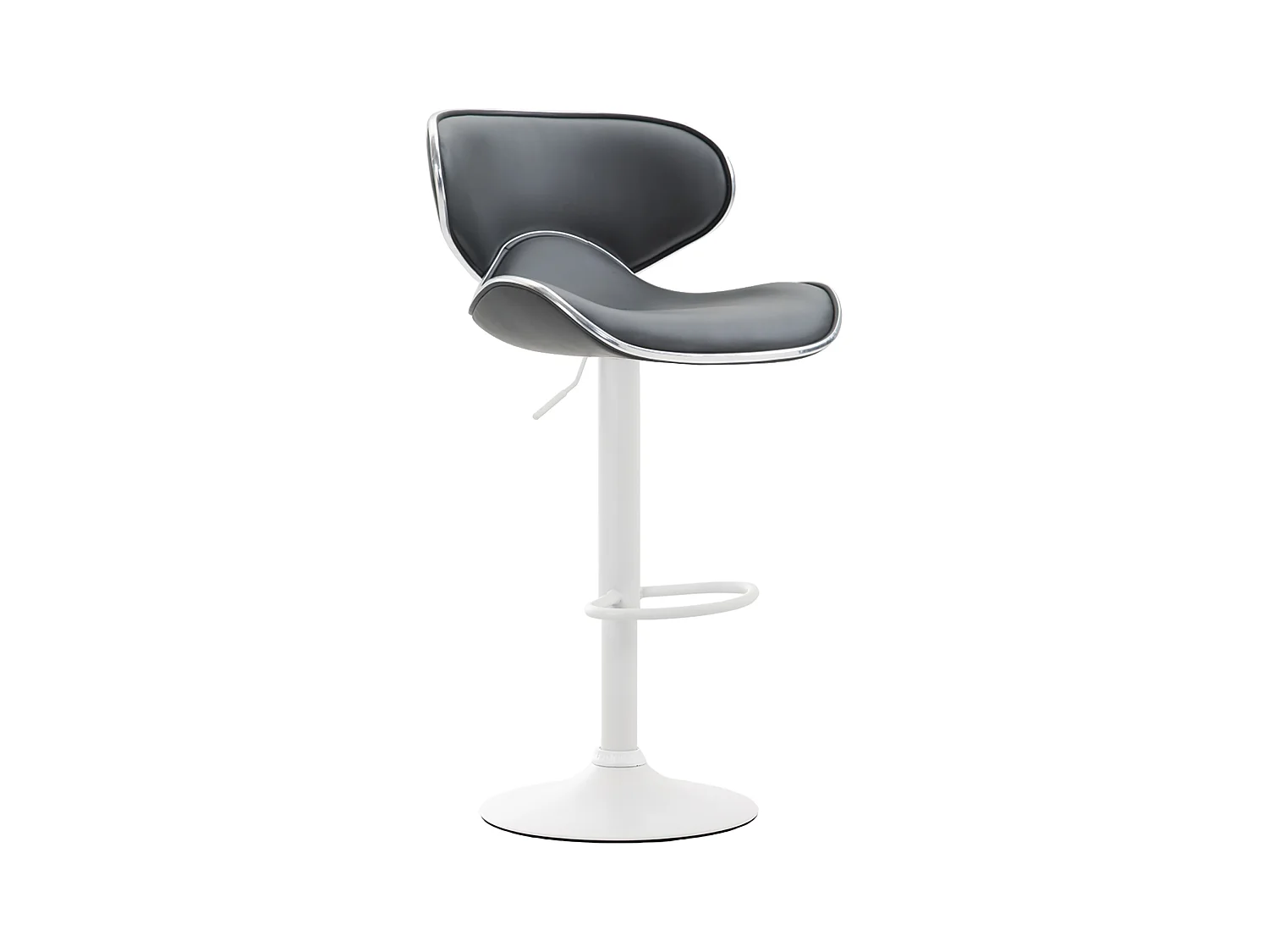 Tabouret de bar - Similicuir & Métal chromé - Gris - Las Vegas V2