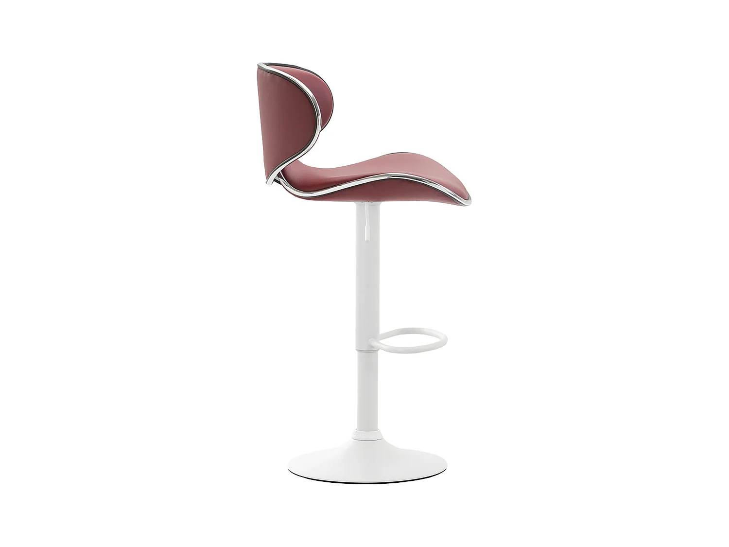 Tabouret de bar - Similicuir & Métal chromé - Bordeaux - Las Vegas V2