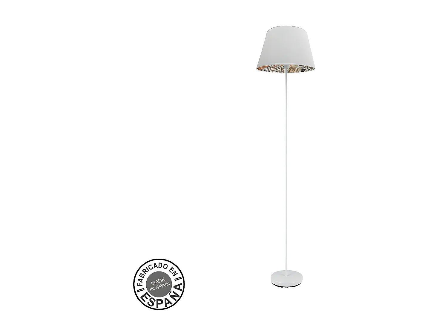 Pie De Salon Modelo Tunez Blanco 1 Luz Con Pantalla