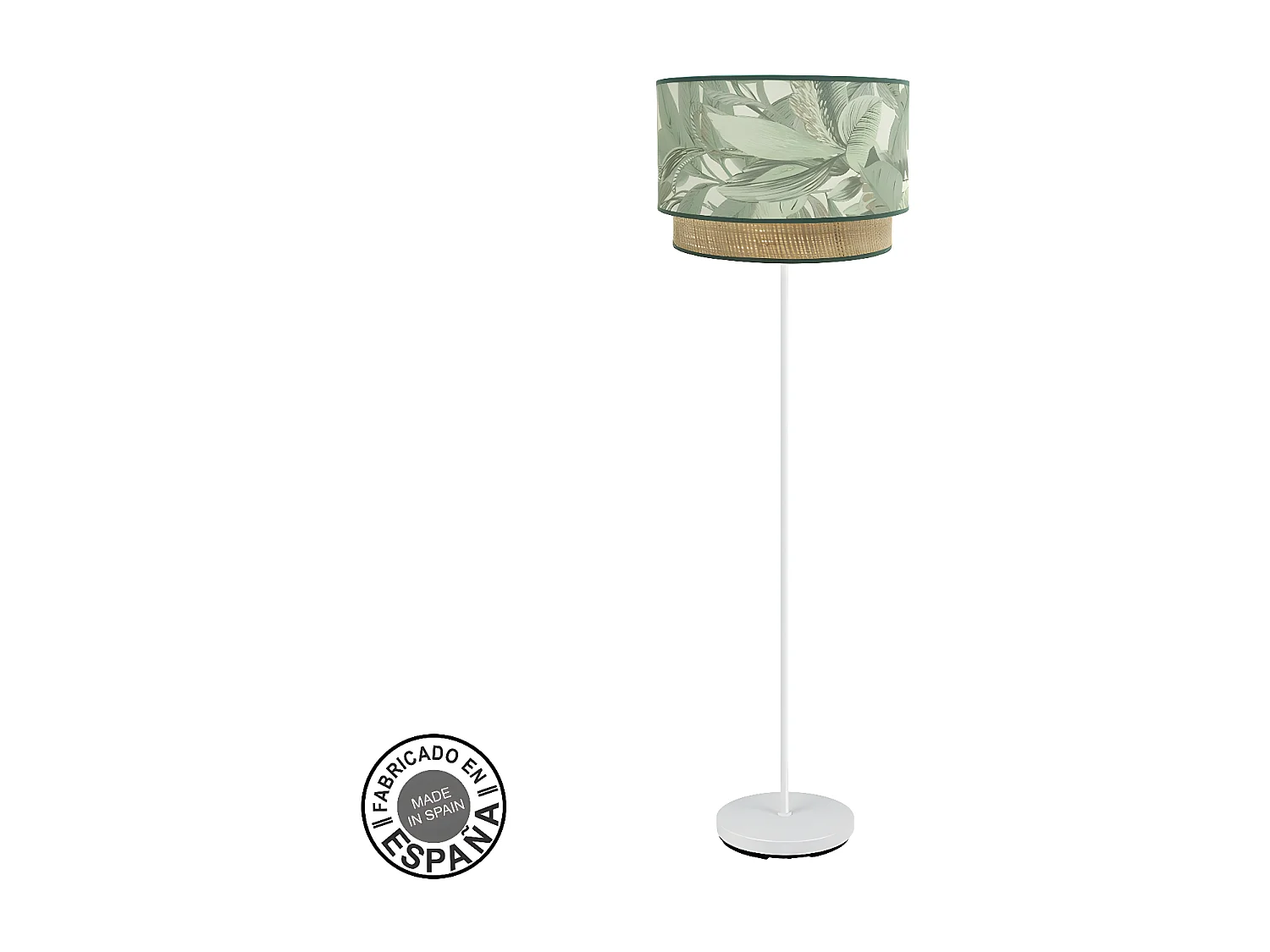 Lampara De Pie Modelo Congo Blanca Con Doble Pantalla