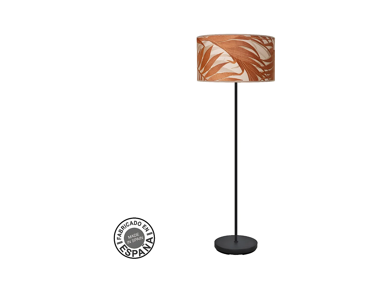 Lampara De Pie Modelo Moda Naranja Con Pantalla