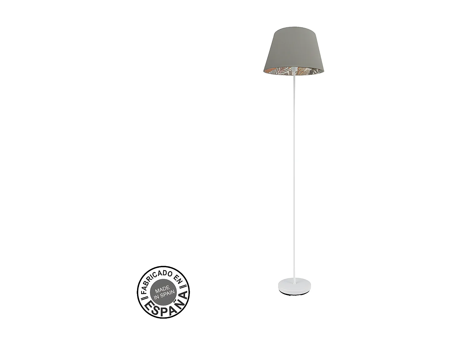 Lampara De Pie Modelo Tunez Gris Con Pantalla