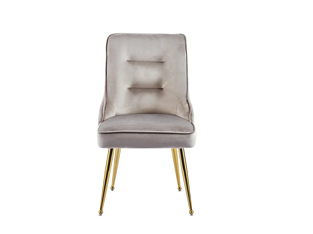 Lot de 2 chaises luxury ZIP en velours pieds Gold - Moka