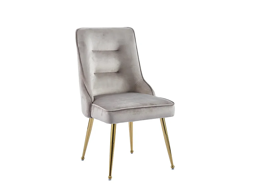 Lot de 2 chaises luxury ZIP en velours pieds Gold - Moka