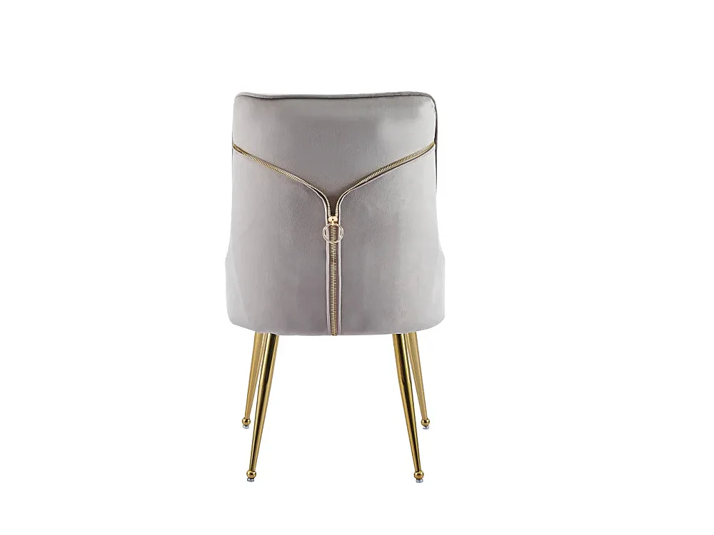 Lot de 2 chaises luxury ZIP en velours pieds Gold - Moka