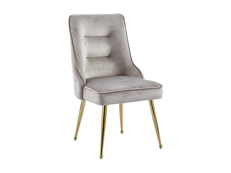 Lot de 2 chaises luxury ZIP en velours pieds Gold - Moka