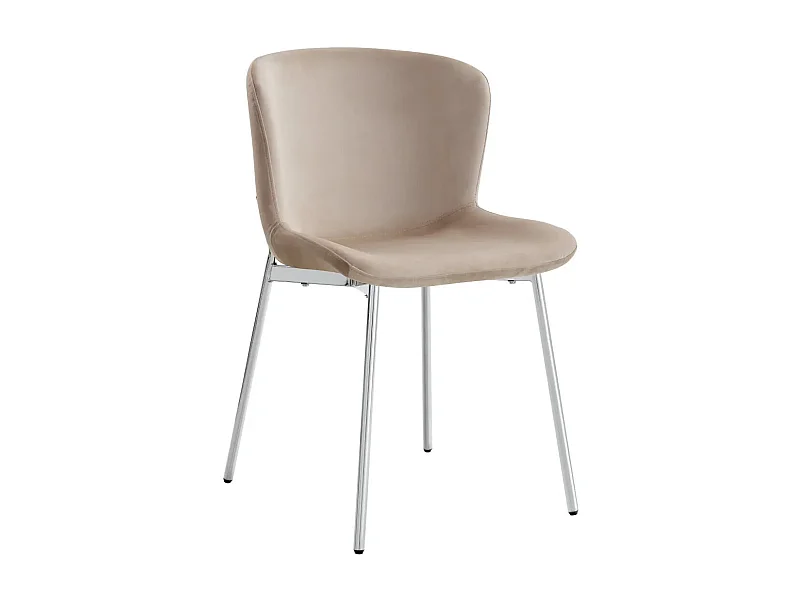 Lot de 4 chaises ELEN chrome velours