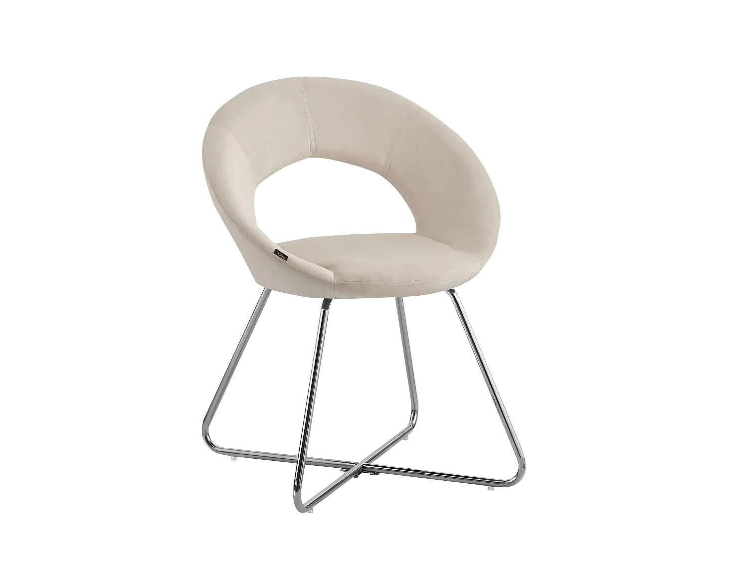 Lot de 4 Chaises BUBBLE Chrome velours - écru