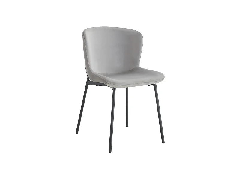 Lot de 4 chaises ELEN métal noir velours