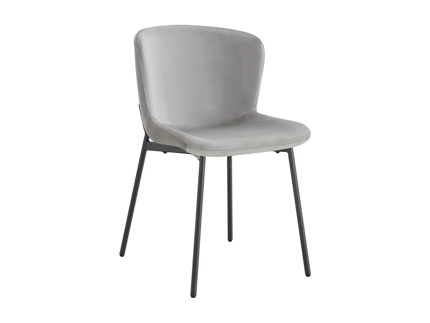 Lot de 4 chaises ELEN métal noir velours