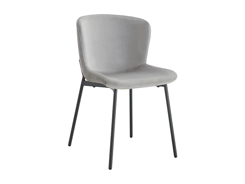 Lot de 4 chaises ELEN métal noir velours