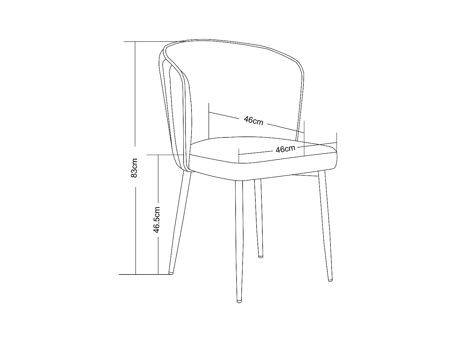 Lot de chaises moderne DIANA gold velours