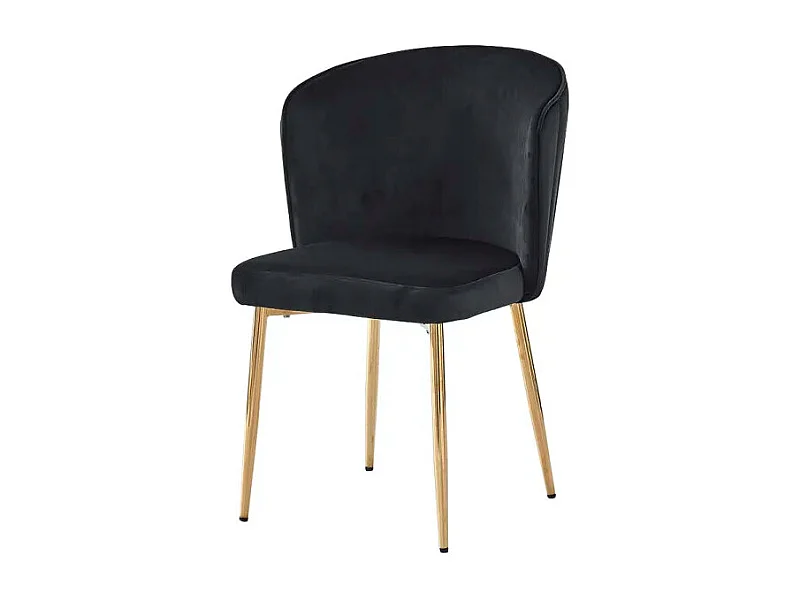 Lot de 4 chaises moderne DIANA gold velours noir