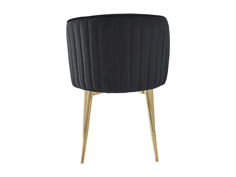 Lot de 4 chaises moderne DIANA gold velours noir
