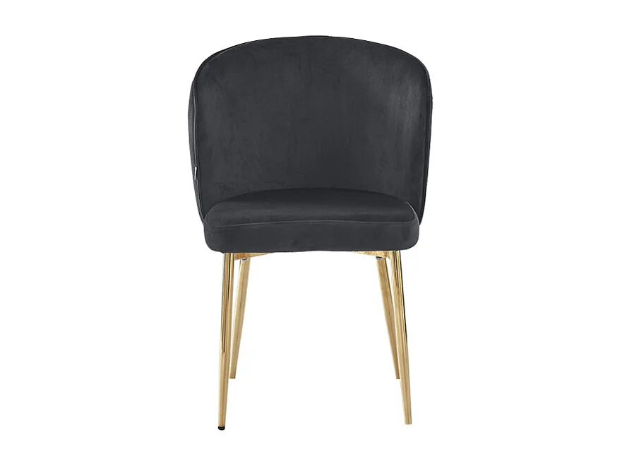 Lot de 4 chaises moderne DIANA gold velours noir