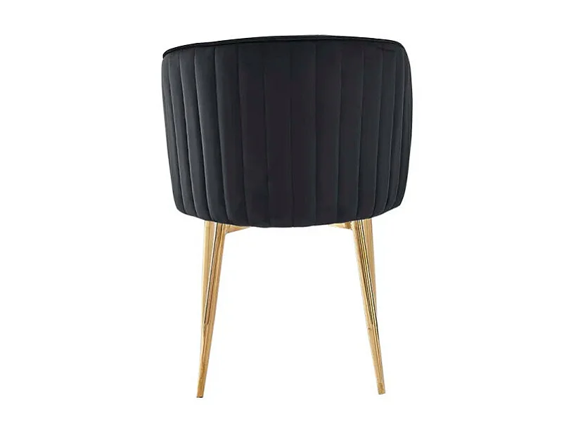 Lot de 4 chaises moderne DIANA gold velours noir
