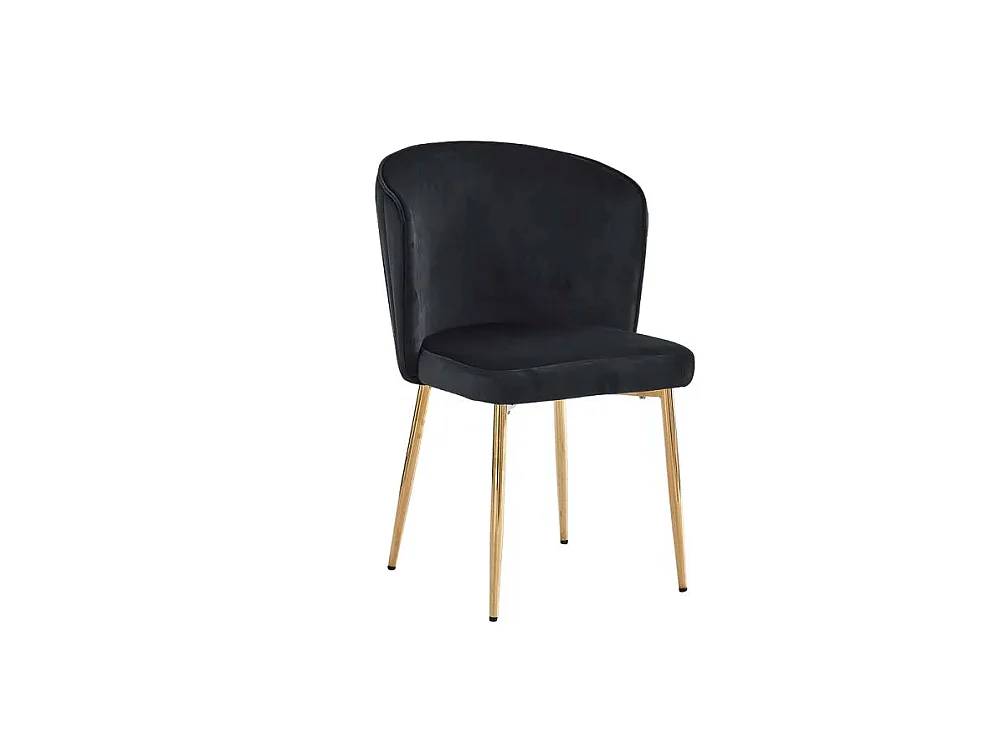 Lot de 4 chaises moderne DIANA gold velours noir