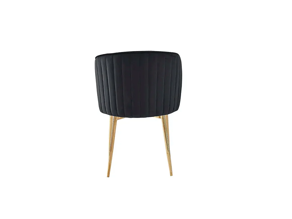 Lot de 4 chaises moderne DIANA gold velours noir
