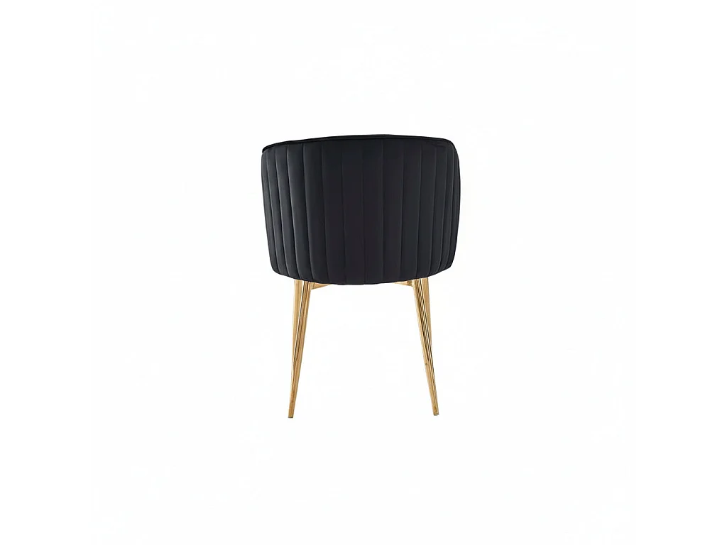 Lot de 4 chaises moderne DIANA gold velours noir