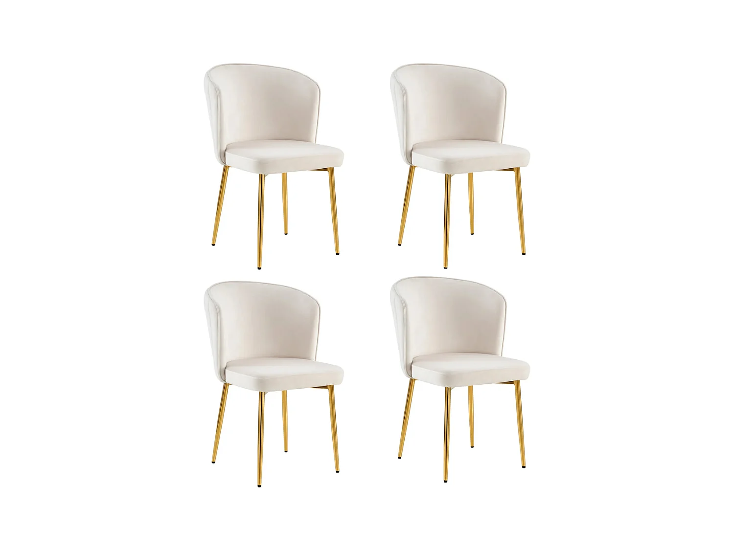Lot de chaises moderne DIANA gold velours
