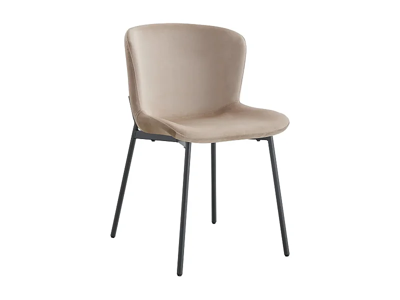 Lot de 4 chaises ELEN métal noir velours