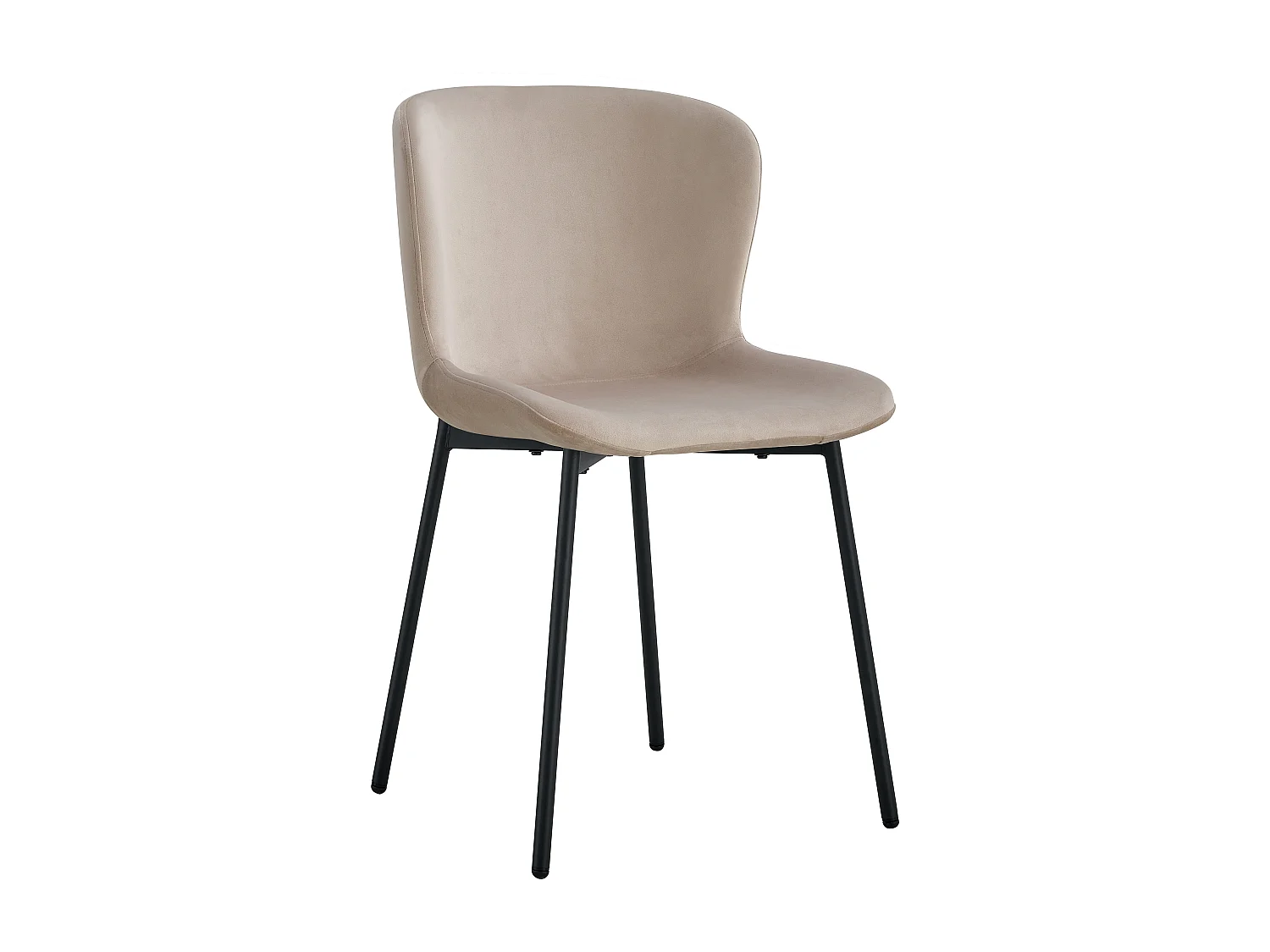 Lot de 4 chaises ELEN métal noir velours