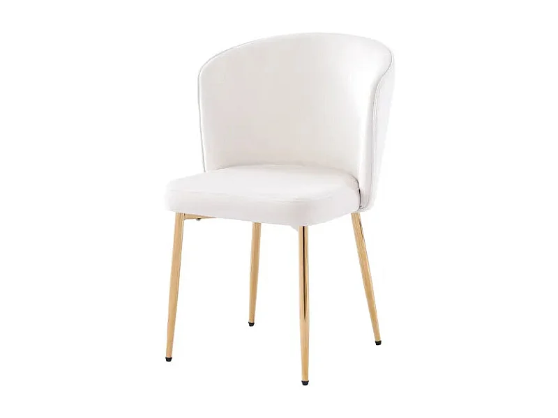 Lot de 4 chaises moderne DIANA gold velours écru