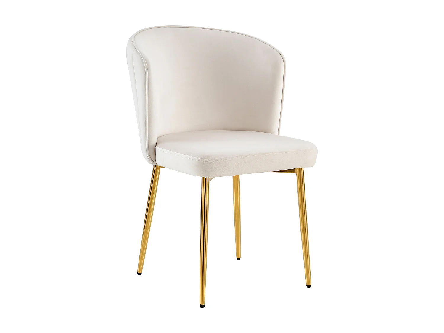 Lot de 4 chaises moderne DIANA gold velours écru
