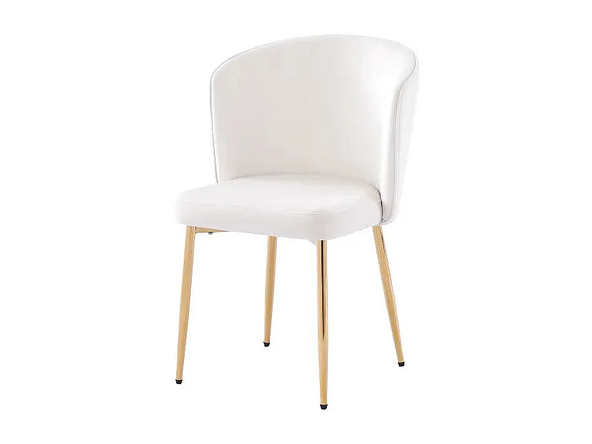 Lot de 4 chaises moderne DIANA gold velours écru