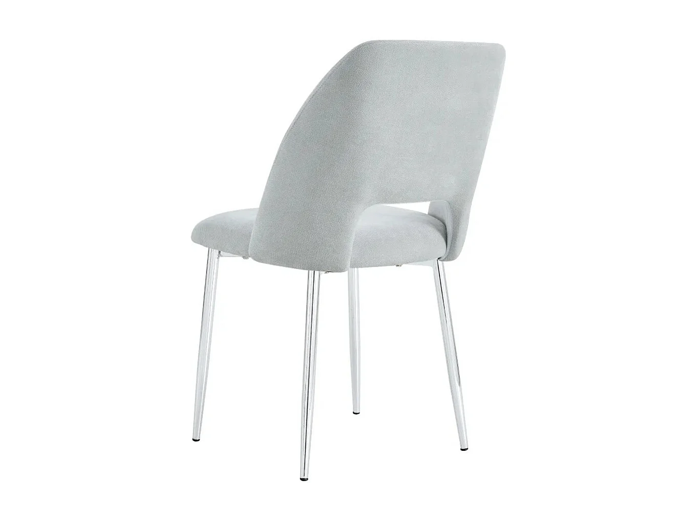 Lot de 4 chaises AVA Chrome Tissu Serge Gris