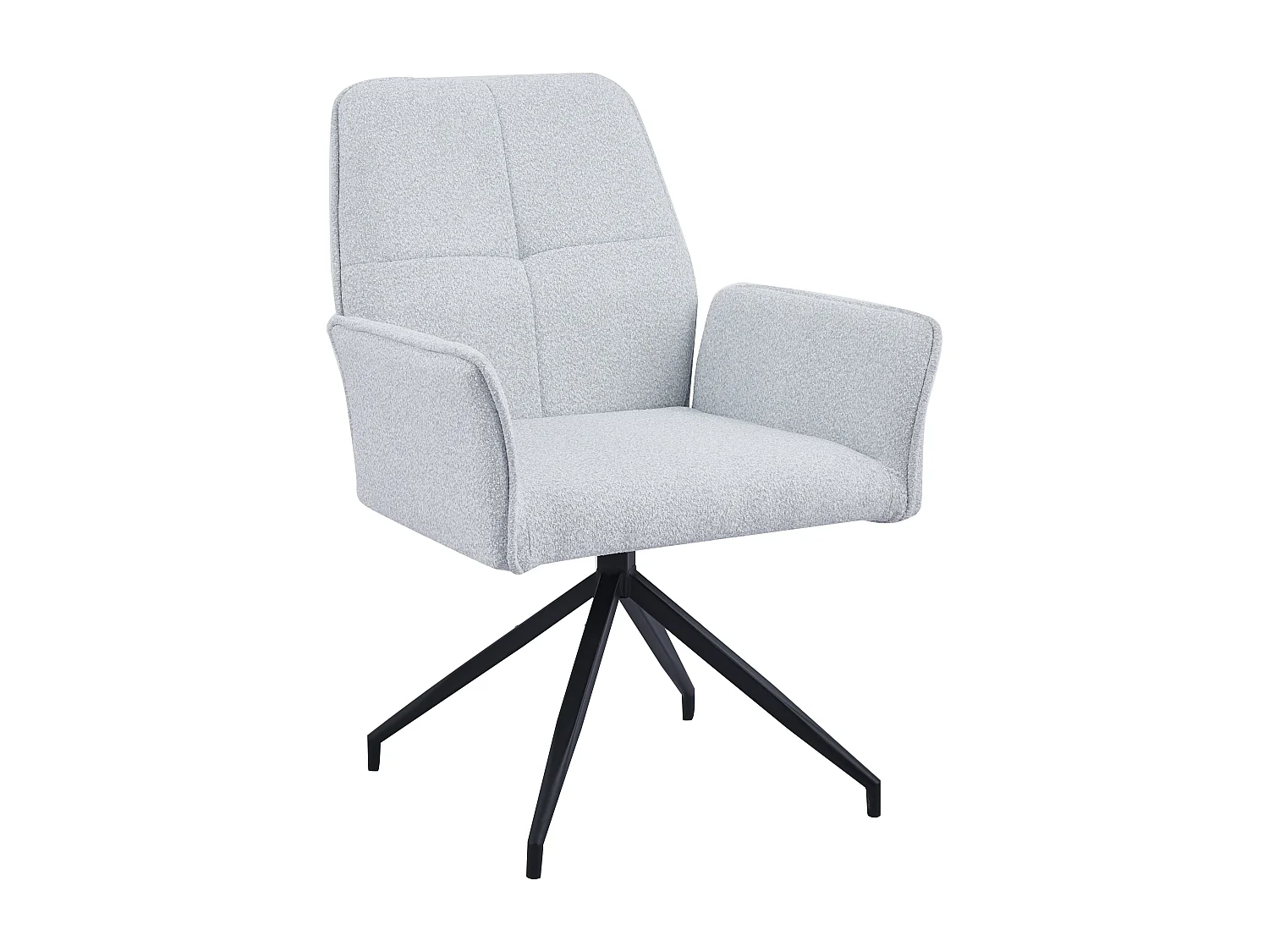 Lot de Chaise de Bureau LUTETIA – Métal Noir & Tissu Tweed– 65x62x88 cm