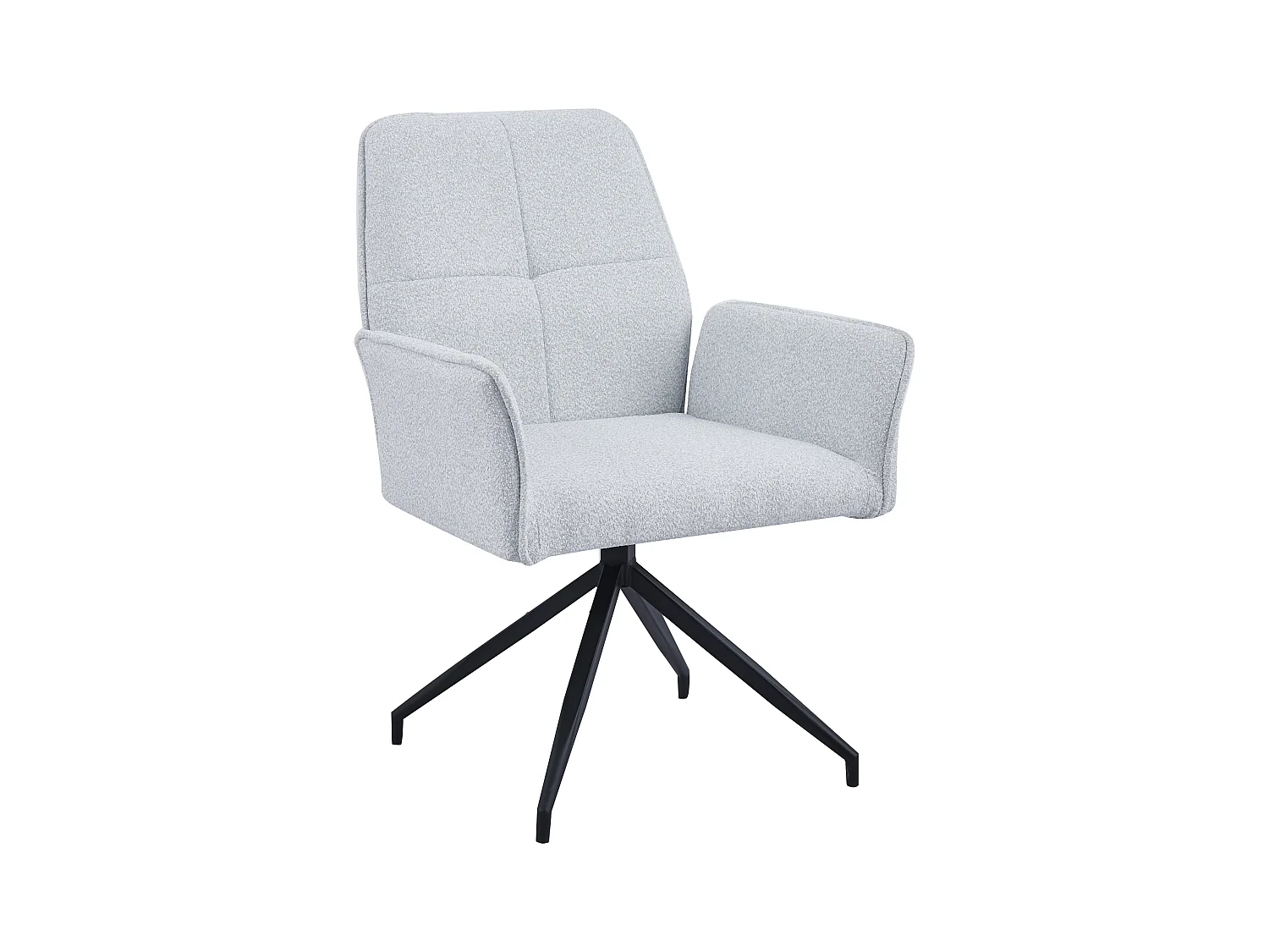 Lot de Chaise de Bureau LUTETIA – Métal Noir & Tissu Tweed– 65x62x88 cm