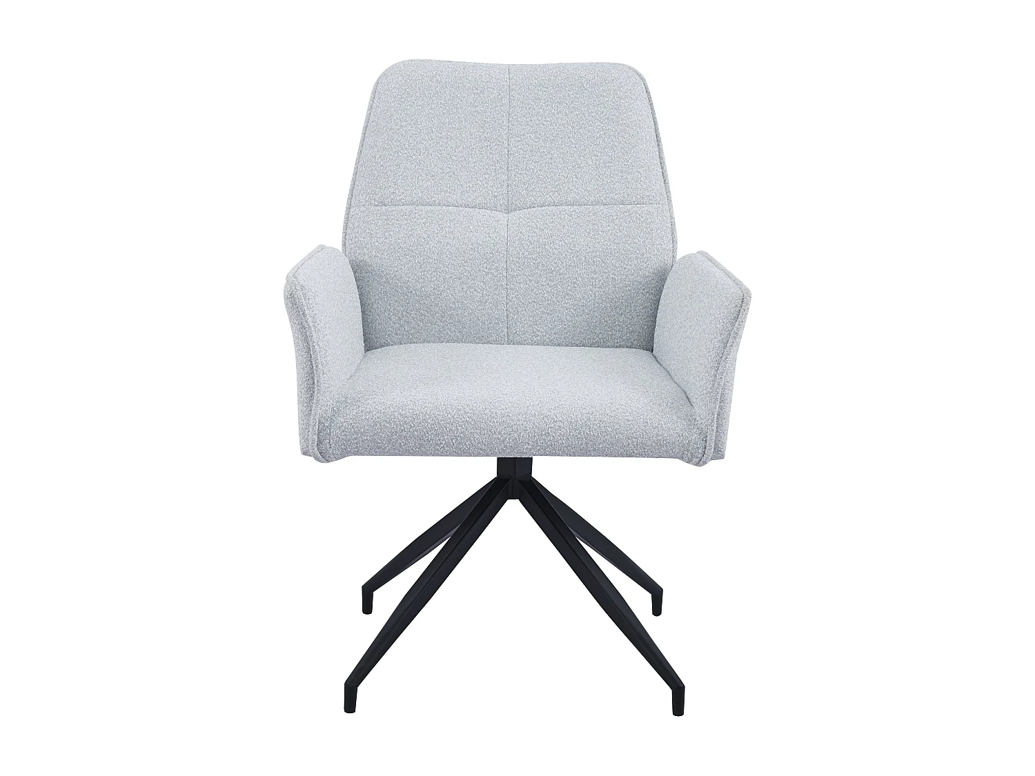 Lot 2 Chaises de Bureau Lutetia Tissu Tweed Gris Pieds Métal Noir 65x62x88cm