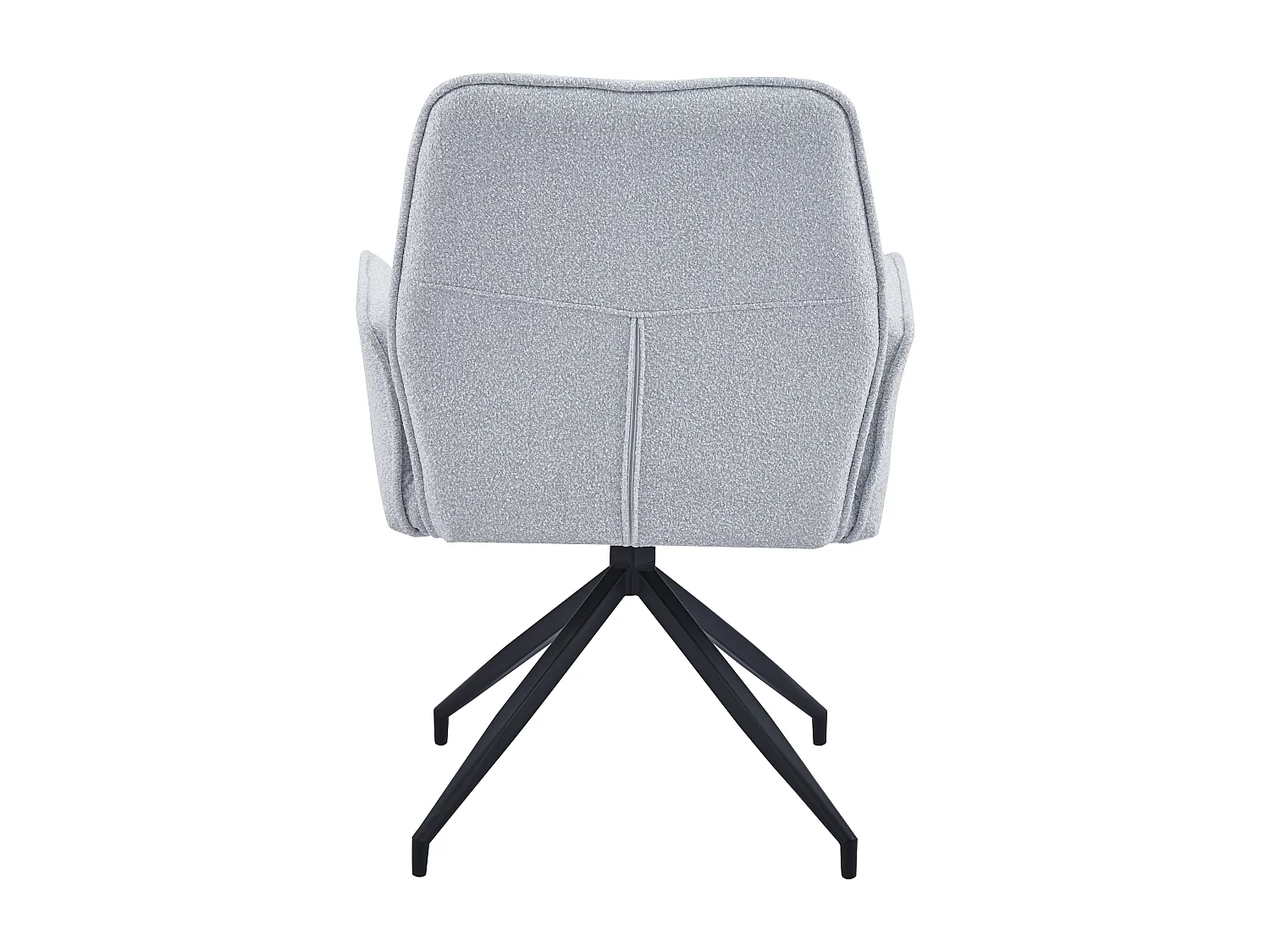 Lot 2 Chaises de Bureau Lutetia Tissu Tweed Gris Pieds Métal Noir 65x62x88cm