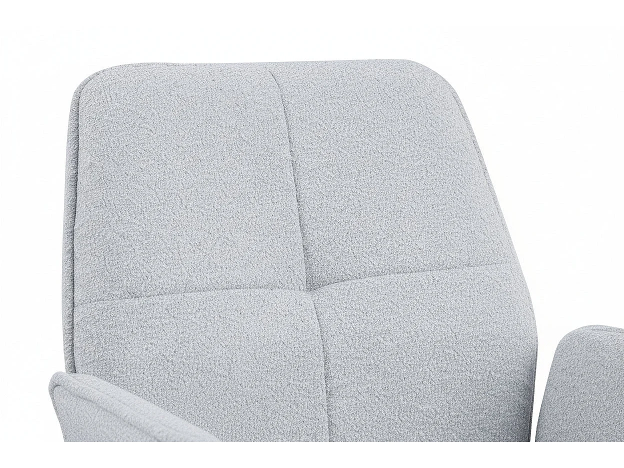 Lot 2 Chaises de Bureau Lutetia Tissu Tweed Gris Pieds Métal Noir 65x62x88cm